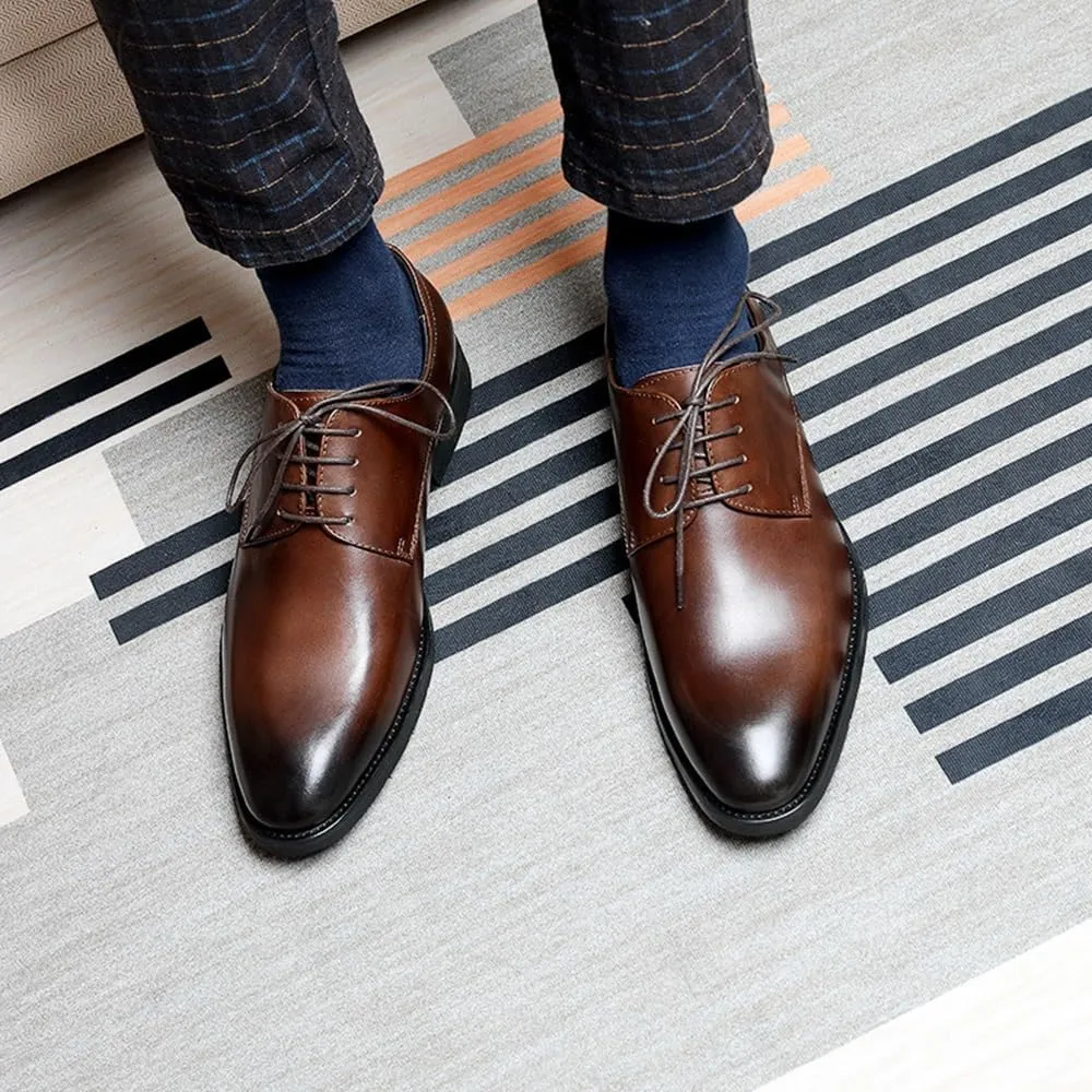 Men's Classic Derby Shoes - Comfortable Loafers for Weddings, Office, and Formal Events