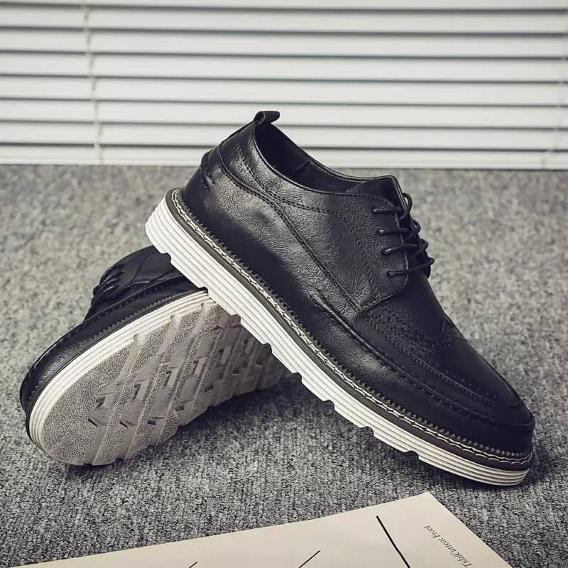 Mens Classic Dress Shoes Business Sneakers Casual Shoes Brogue Oxford Shoes