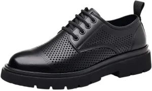 Men's Contemporary Brogue Oxford Shoes - Breathable Lining Dress Footwear for Business Plan Presentations & Investor Relations Events