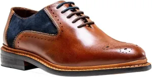 Mens Derby Lace Up Suede Leather Mix Dress Shoes Formal Wedding Business Footwear