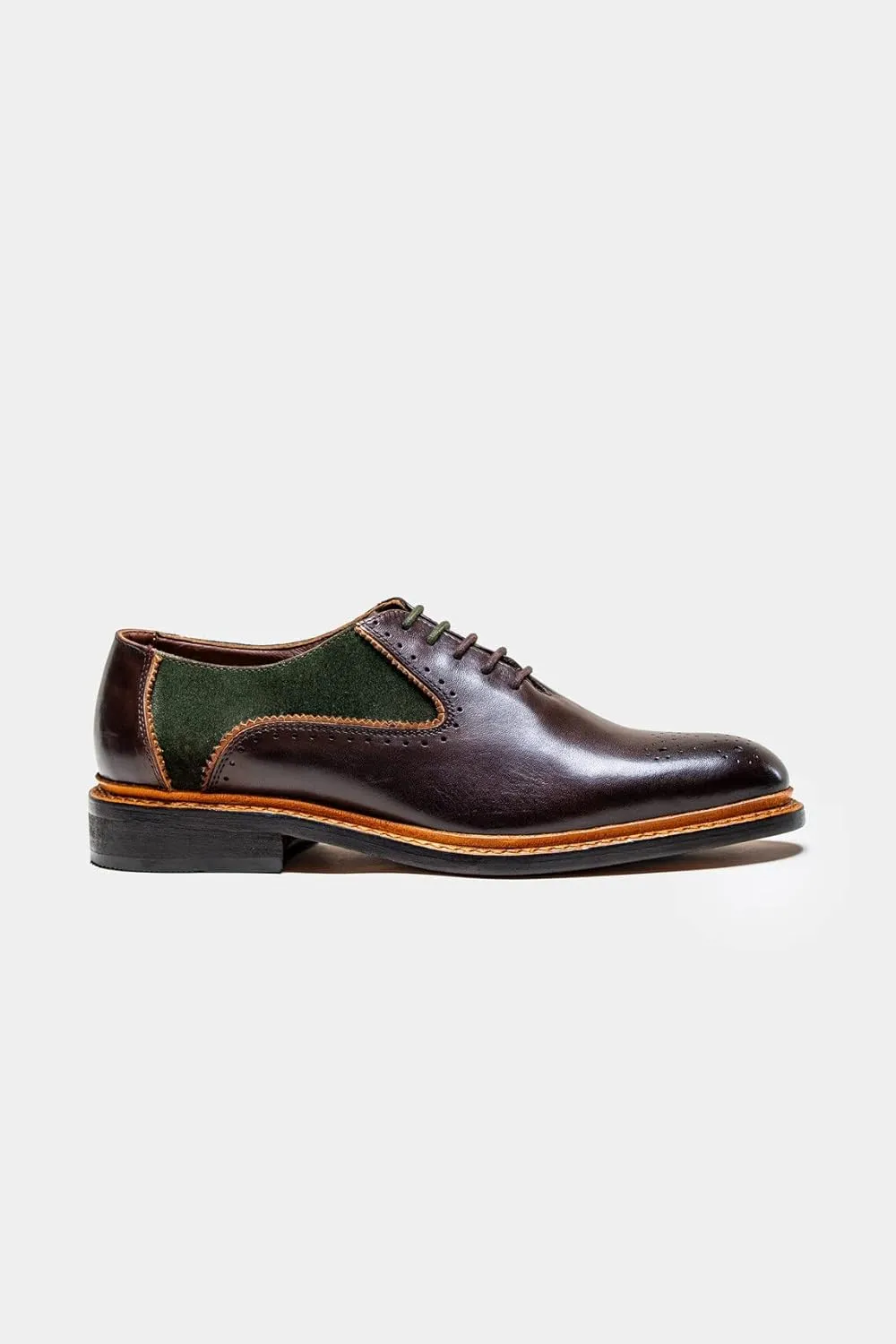 Mens Derby Lace Up Suede Leather Mix Dress Shoes Formal Wedding Business Footwear