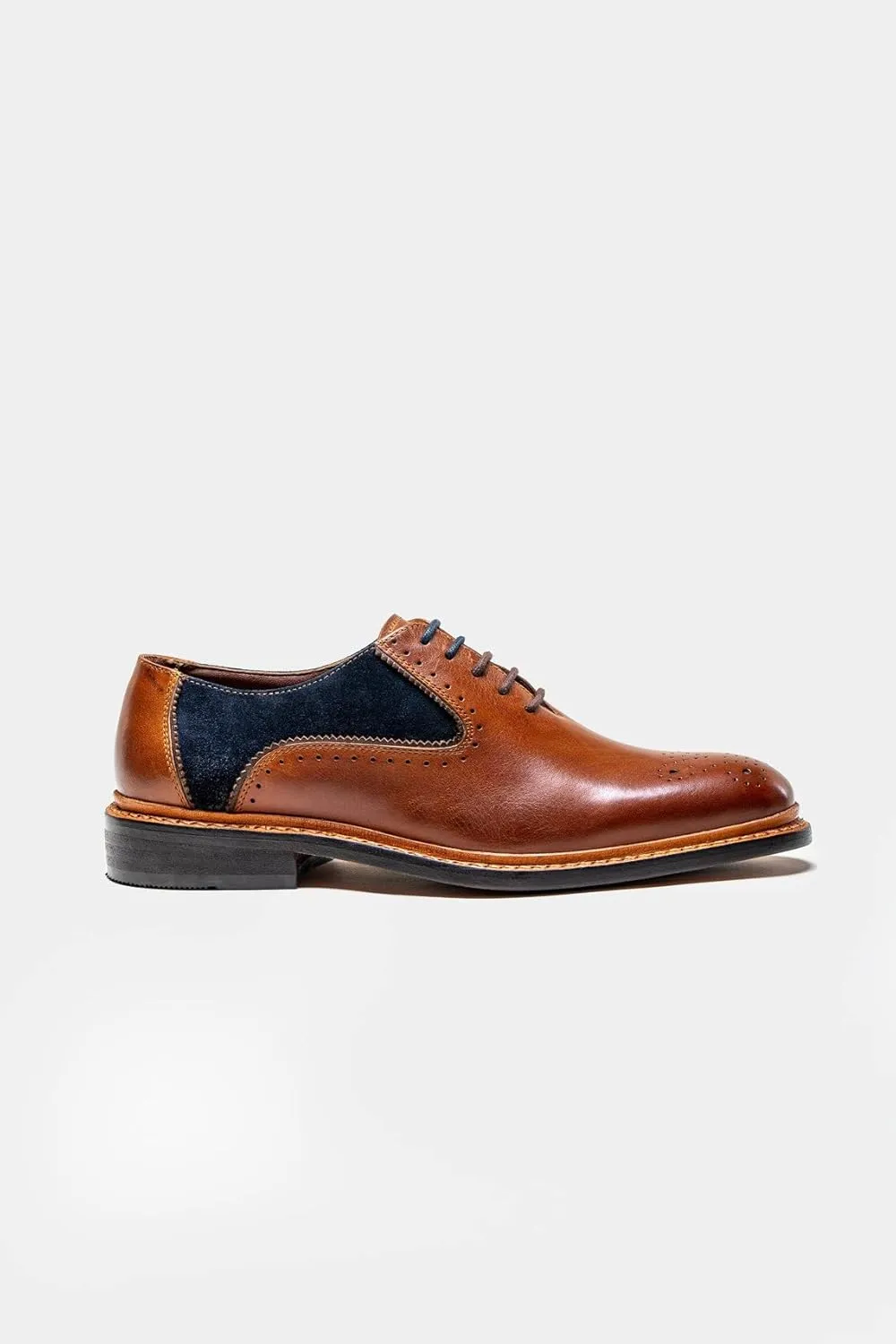 Mens Derby Lace Up Suede Leather Mix Dress Shoes Formal Wedding Business Footwear