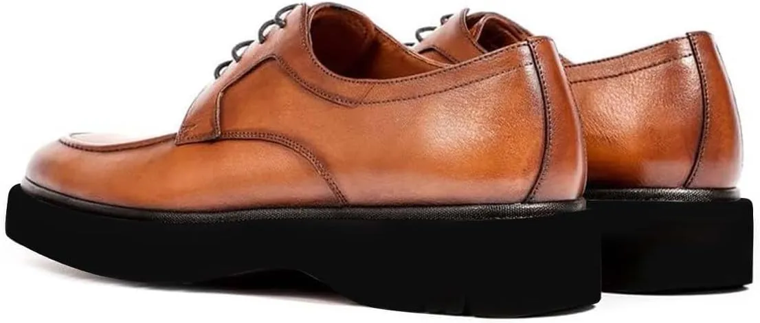Men's Dress Shoes Men's Casual Business Genuine Leather Shoes Heightened Sole Splicing Leather Classic Oxford Loafer Dress Shoes