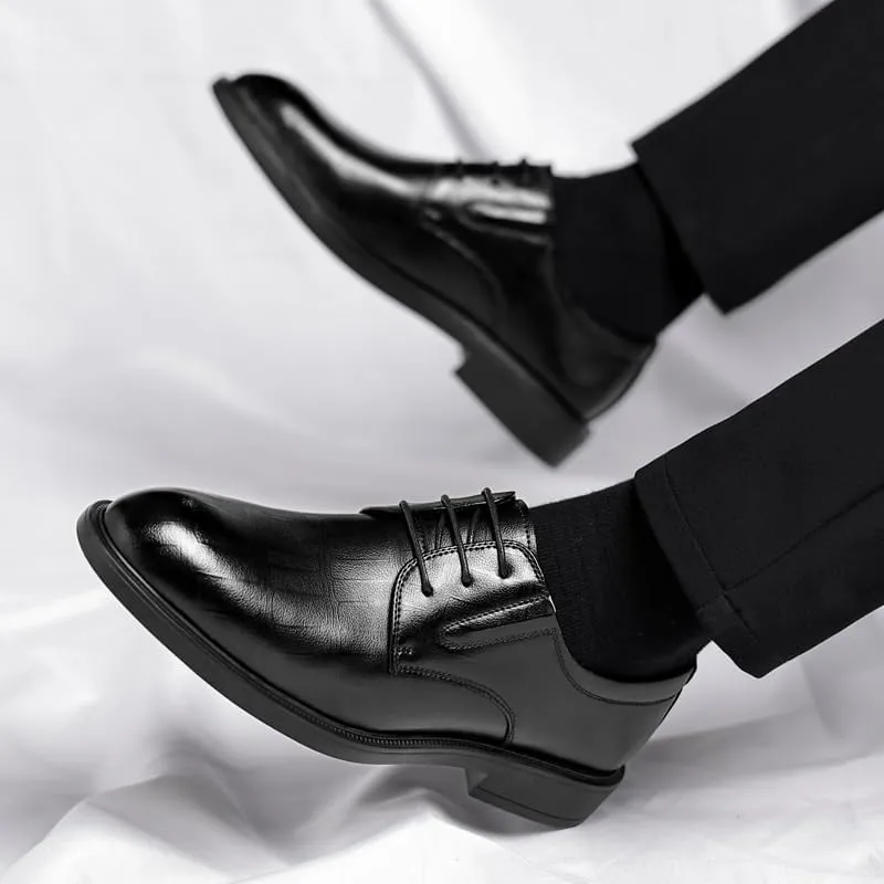 Men's Dress Shoes Patent Leather Classic Lace-up Mens Oxfords Business Wedding Derby Shoes for Men