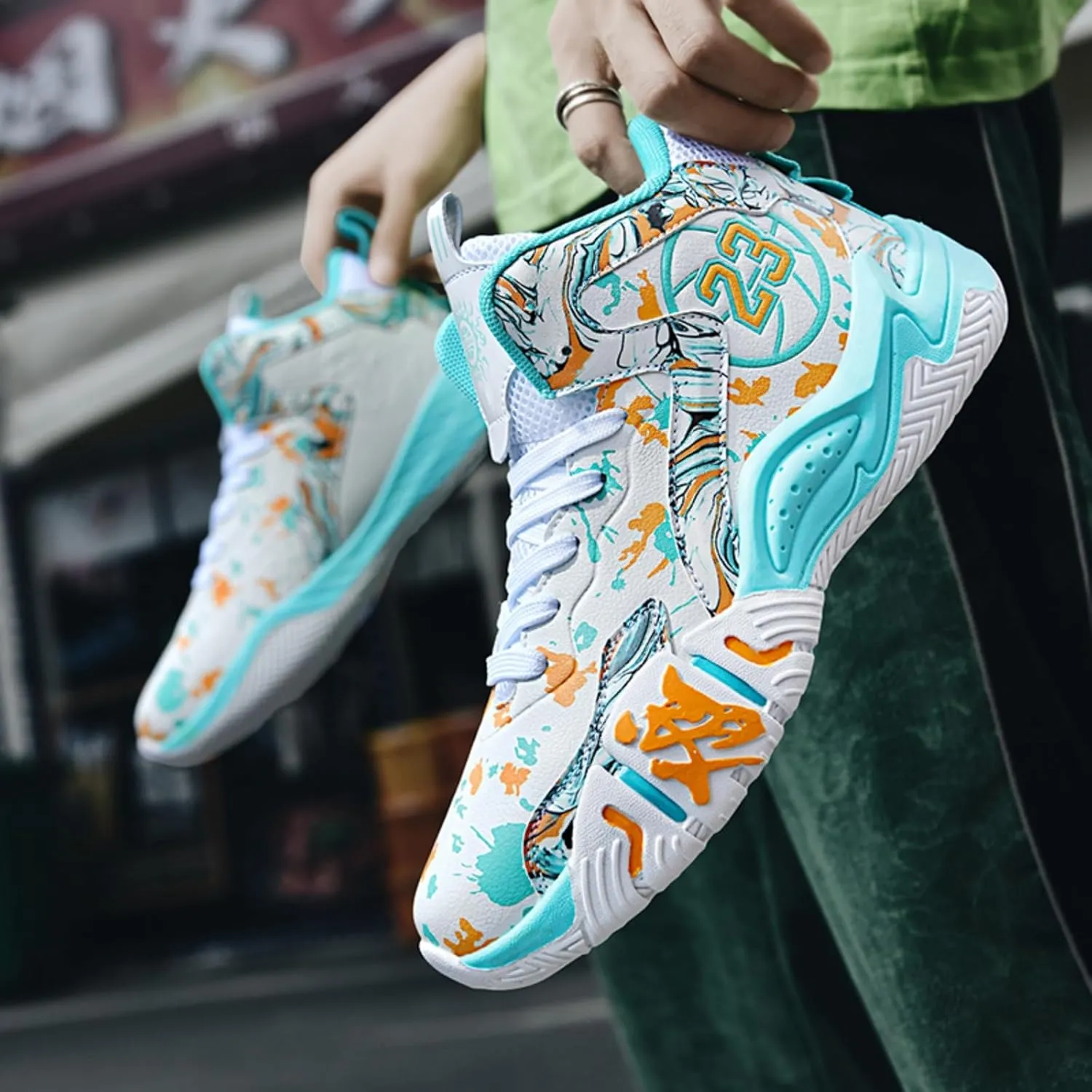 Men's Fashion Breathable Mesh High Top Basketball Shoes Non Slip Sports Sneakers Outdoor Running Training Volleyball Shoes
