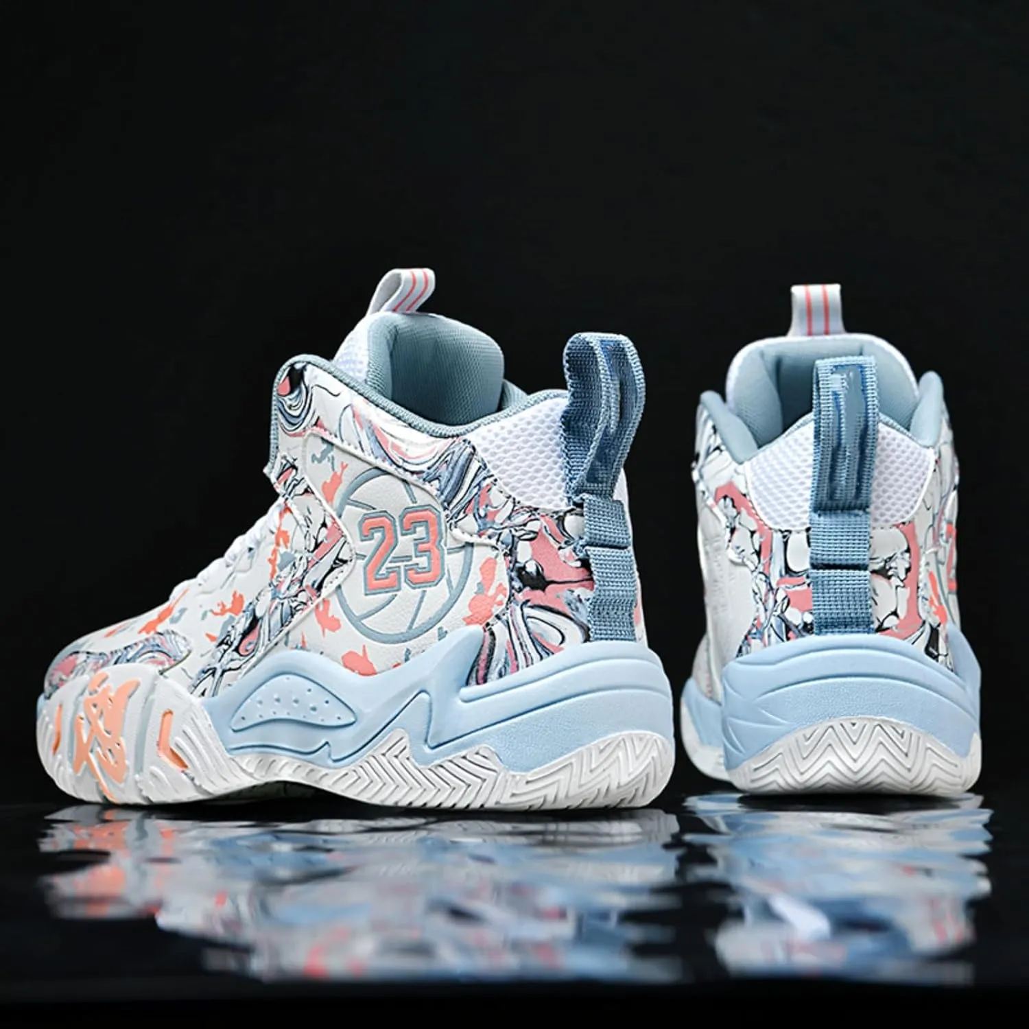 Men's Fashion Breathable Mesh High Top Basketball Shoes Non Slip Sports Sneakers Outdoor Running Training Volleyball Shoes