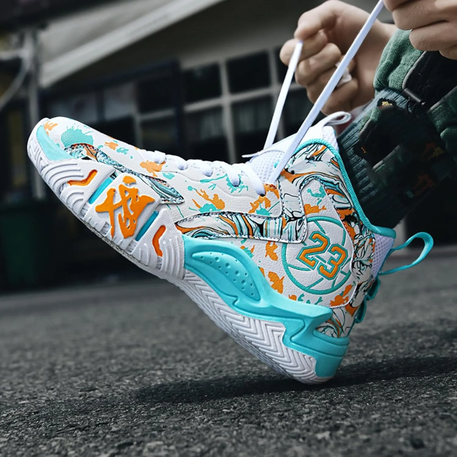 Men's Fashion Breathable Mesh High Top Basketball Shoes Non Slip Sports Sneakers Outdoor Running Training Volleyball Shoes