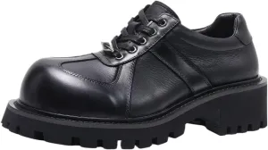 Men's Genuine Leather Lace Up Oxfords Fashion Business Casual Derby Prom Wedding Suit Shoes