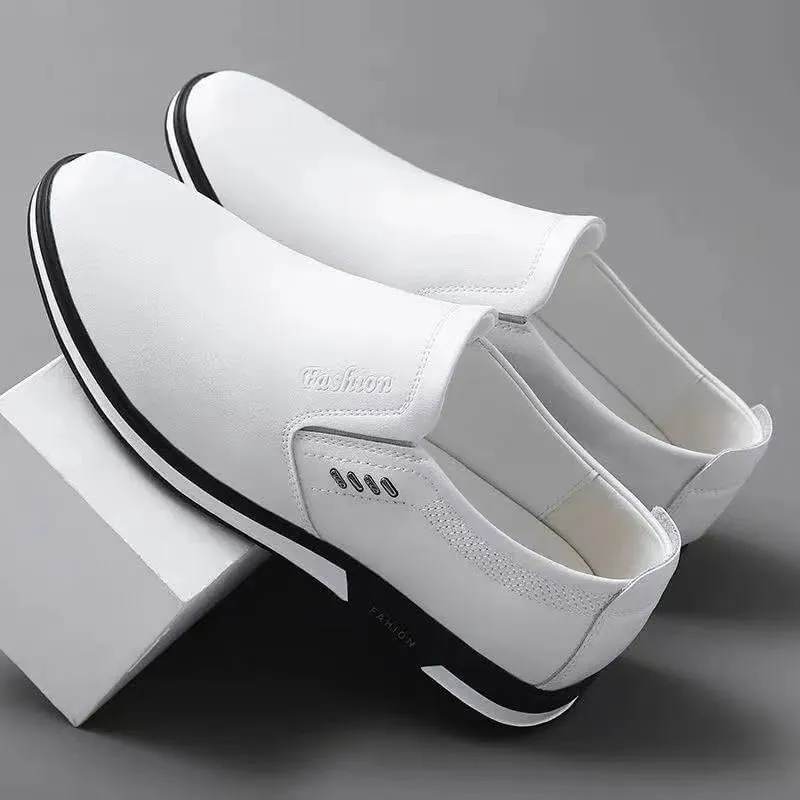 Men's Genuine Leather Slip On Loafers Fashion Casual Smoking Driving Moccasins Dress Shoes British Retro Tuxedo Formal Shoes for Prom Wedding Business