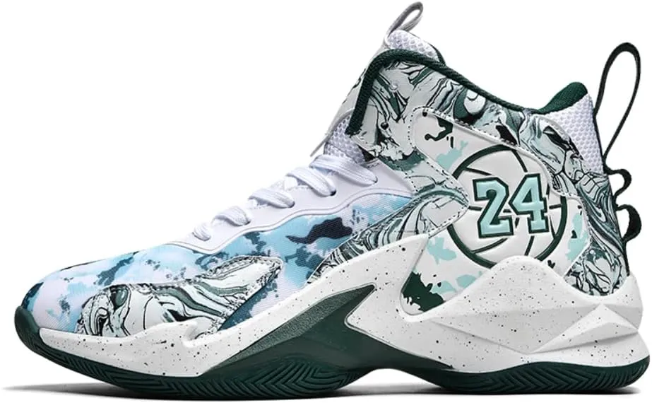 Men's High Top Basketball Shoes are Breathable and Lightweight Court Sports Shoes Suitable for Indoor/Outdoor Games