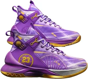 Men's High Top Basketball Shoes, Breathable Mesh Fabric, Anti Slip Sports Training Basketball Boots