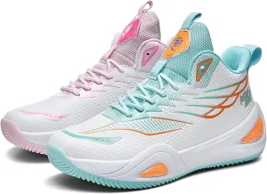 Men's High-Top Basketball Shoes - Slip-Resistant Durability, Street Art Design Athletic Sneakers for Indoor/Outdoor Sports