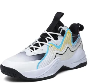 Mens Lace Up High Top Basketball Shoes Fashion Breathable Non Slip Sport Sneakers for Walking Running Tennis Volleyball