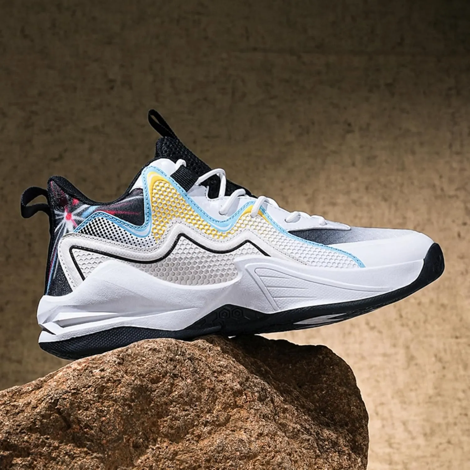 Mens Lace Up High Top Basketball Shoes Fashion Breathable Non Slip Sport Sneakers for Walking Running Tennis Volleyball