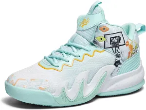 Men's Lace Up High Top Basketball Shoes Fashion Breathable Sneakers Casual Non-Slip Sports Shoes for Running Walking