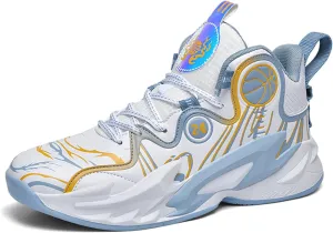 Mens Lace Up High Top Basketball Shoes Fashion Non Slip Outdoor Sneakers Soft Cushioning Sport Shoes for Running Tennis Athletic