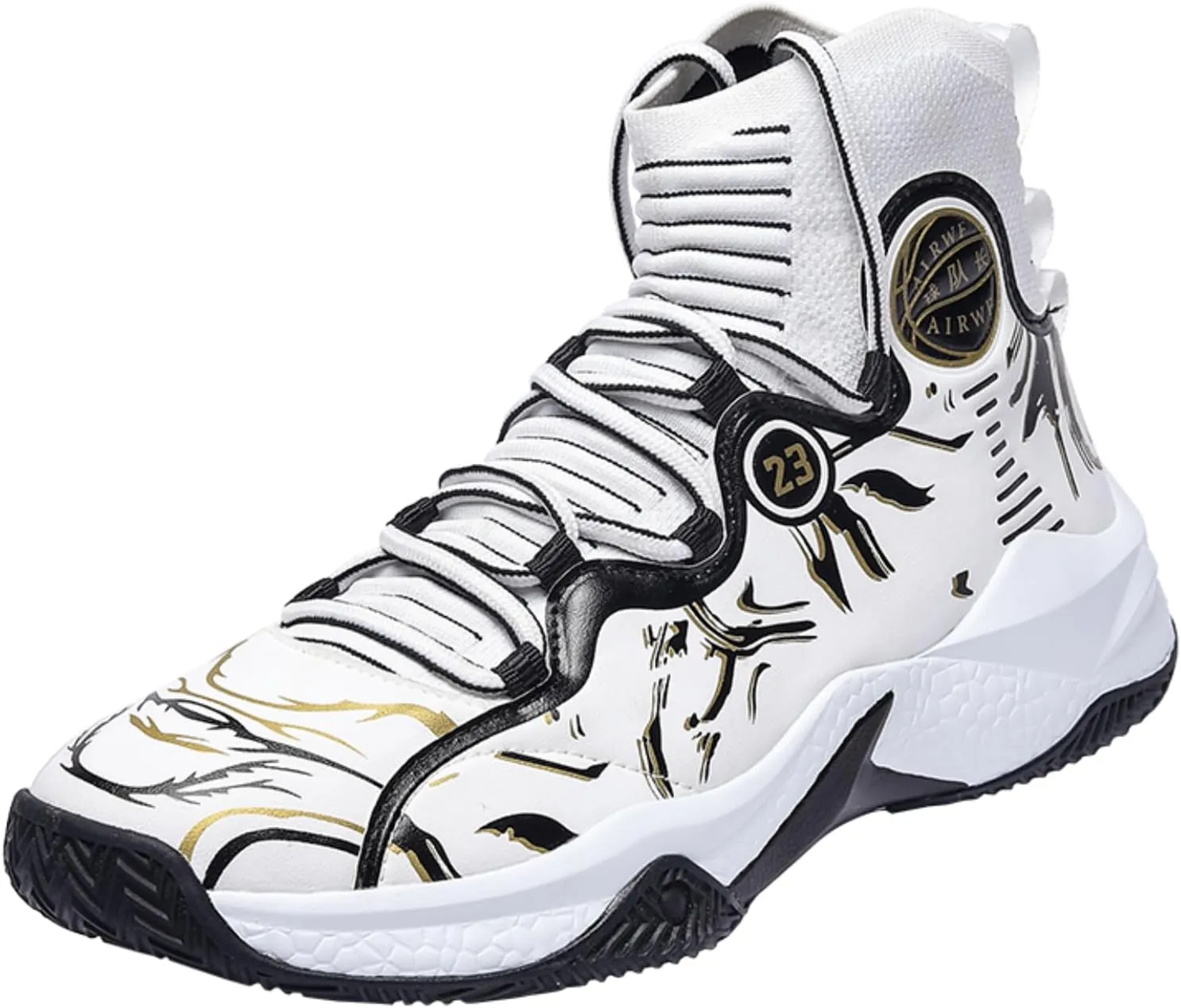 Men's Lace Up High Top Basketball Shoes - Lightweight Athletic Sneakers for Volleyball, Streetball & Fitness Training Non-Slip Breathable Sport Shoe for Men Women​