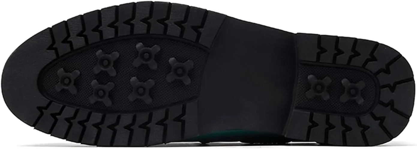 Men's Leather Loafers Black Slip-On Shoes Classic Tassel Loafers Arch Support Casual Dress Shoes