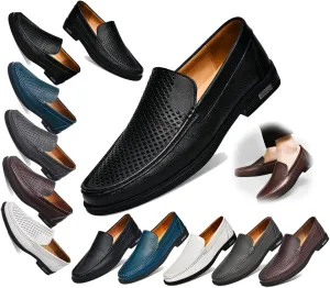 Men's Leather Loafers, Slip-on Dress Shoes, Comfortable Casual Driving Shoes, Men's Oxford, Suitable for Work, Business,Office and Other Occasions