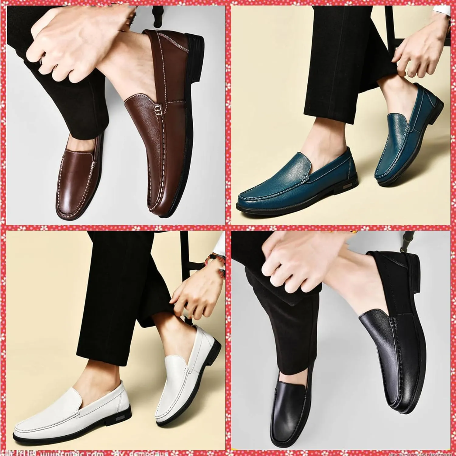 Men's Leather Loafers, Slip-on Dress Shoes, Comfortable Casual Driving Shoes, Men's Oxford, Suitable for Work, Business,Office and Other Occasions