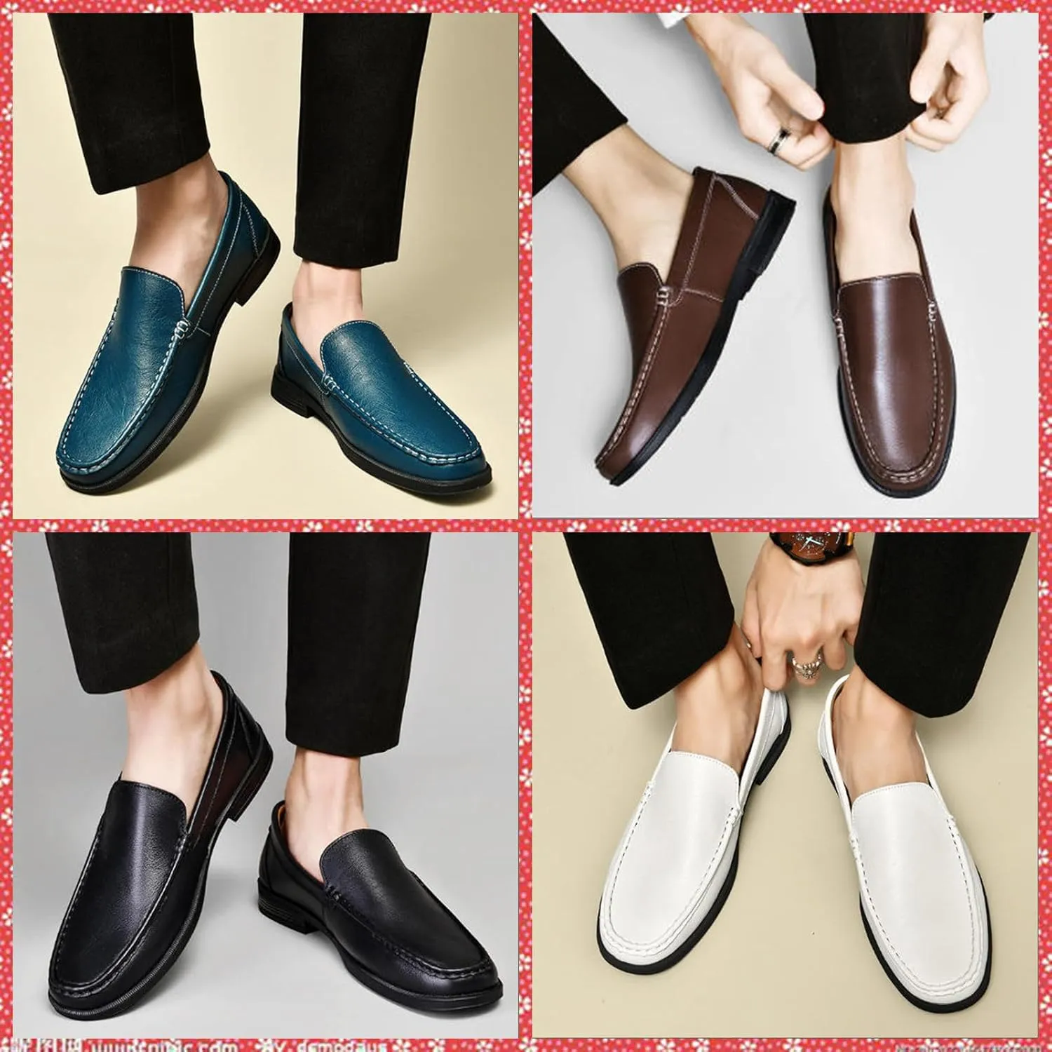 Men's Leather Loafers, Slip-on Dress Shoes, Comfortable Casual Driving Shoes, Men's Oxford, Suitable for Work, Business,Office and Other Occasions