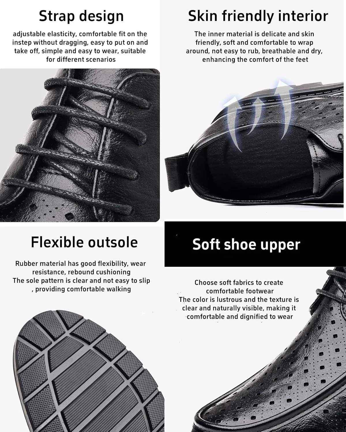 Men's Leather Oxford Dress Shoes Cap Toe Fashion Design Derby Business Formal Work Shoe for Men