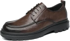 Men's Leather Oxford Dress Shoes Cap Toe Fashion Design Derby Business Formal Work Shoe for Men