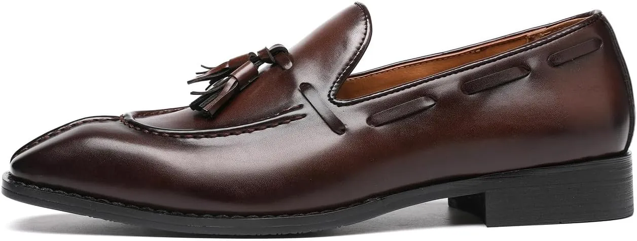 Mens Loafers Casual Dress Slip On Shoes for Men Wedding Tassel Loafers Prom Shoes for Men