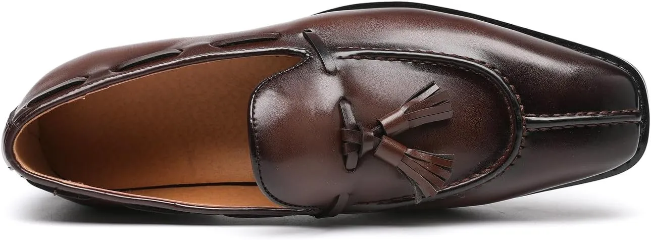 Mens Loafers Casual Dress Slip On Shoes for Men Wedding Tassel Loafers Prom Shoes for Men