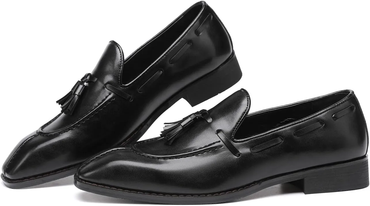 Mens Loafers Casual Dress Slip On Shoes for Men Wedding Tassel Loafers Prom Shoes for Men