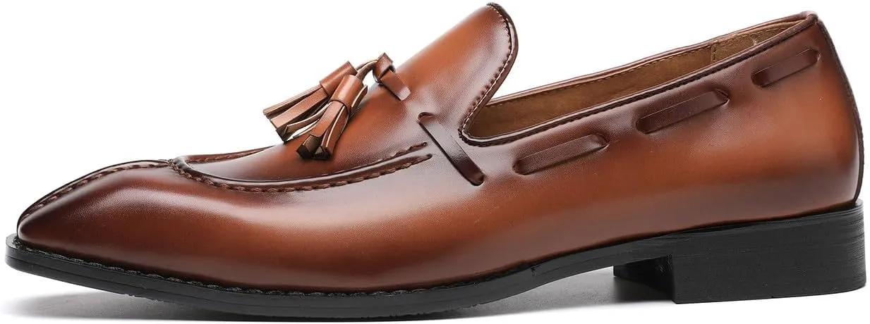 Mens Loafers Casual Dress Slip On Shoes for Men Wedding Tassel Loafers Prom Shoes for Men