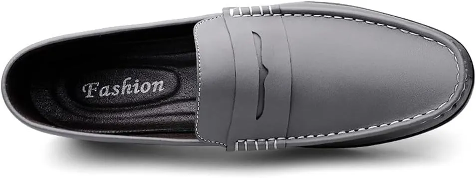 Men's Loafers Penny Loafers Round Toe Simple Leather Anti-Slip Flat Heel Lightweight Prom Classic Slip-ons