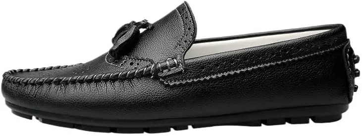 Mens Loafers Round Toe Brogue Embossed Wing tip with Tassel Driving Loafers Anti-Slip Lightweight Flexible Outdoor Classic Slip-ons