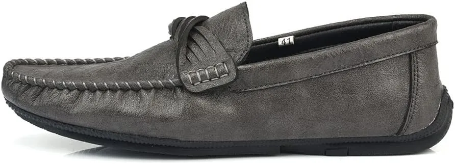 Men's Loafers Round Toe Penny Moccasins Loafers Simple Vegan Leather Anti-Slip Lightweight Flexible Classic Slip-ons
