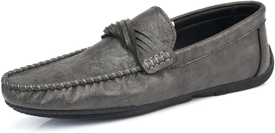 Men's Loafers Round Toe Penny Moccasins Loafers Simple Vegan Leather Anti-Slip Lightweight Flexible Classic Slip-ons