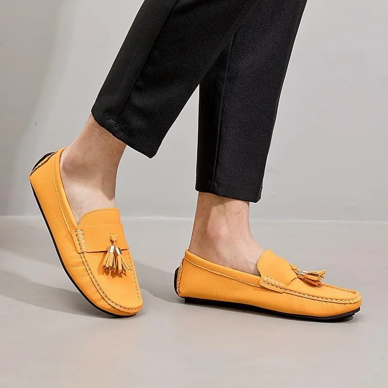 Mens Loafers Round Toe with Tassel Moccasins Driving Loafers Anti-Slip Lightweight Slip Resistant Classic Slip-ons