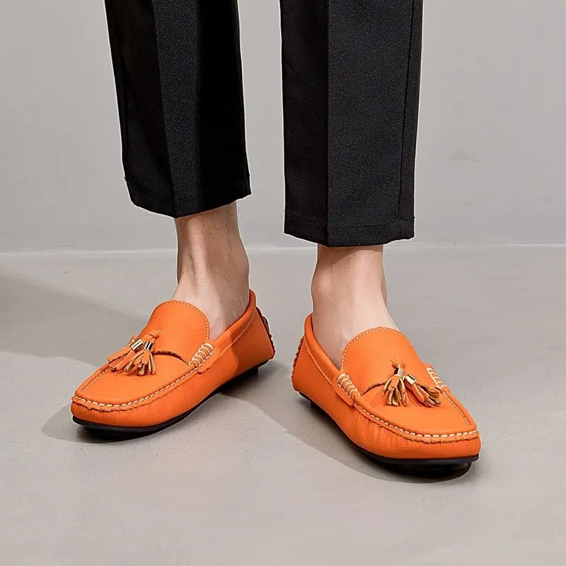 Mens Loafers Round Toe with Tassel Moccasins Driving Loafers Anti-Slip Lightweight Slip Resistant Classic Slip-ons