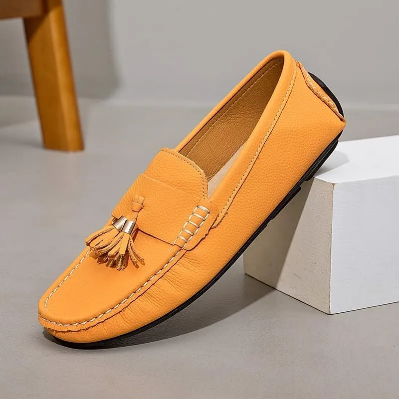 Mens Loafers Round Toe with Tassel Moccasins Driving Loafers Anti-Slip Lightweight Slip Resistant Classic Slip-ons