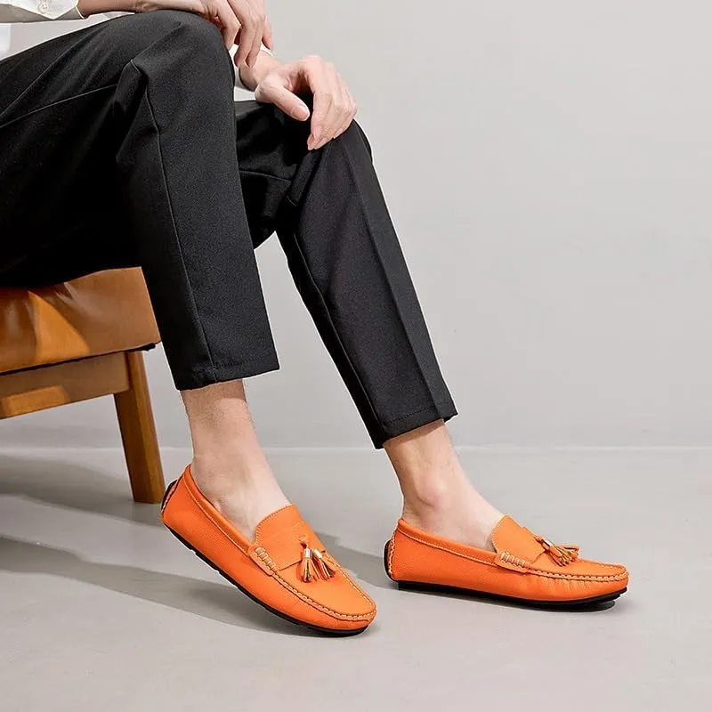 Mens Loafers Round Toe with Tassel Moccasins Driving Loafers Anti-Slip Lightweight Slip Resistant Classic Slip-ons