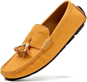 Mens Loafers Round Toe with Tassel Moccasins Driving Loafers Anti-Slip Lightweight Slip Resistant Classic Slip-ons