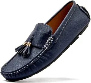 Mens Loafers Round Toe with Tassel Moccasins Driving Loafers Anti-Slip Lightweight Slip Resistant Classic Slip-ons