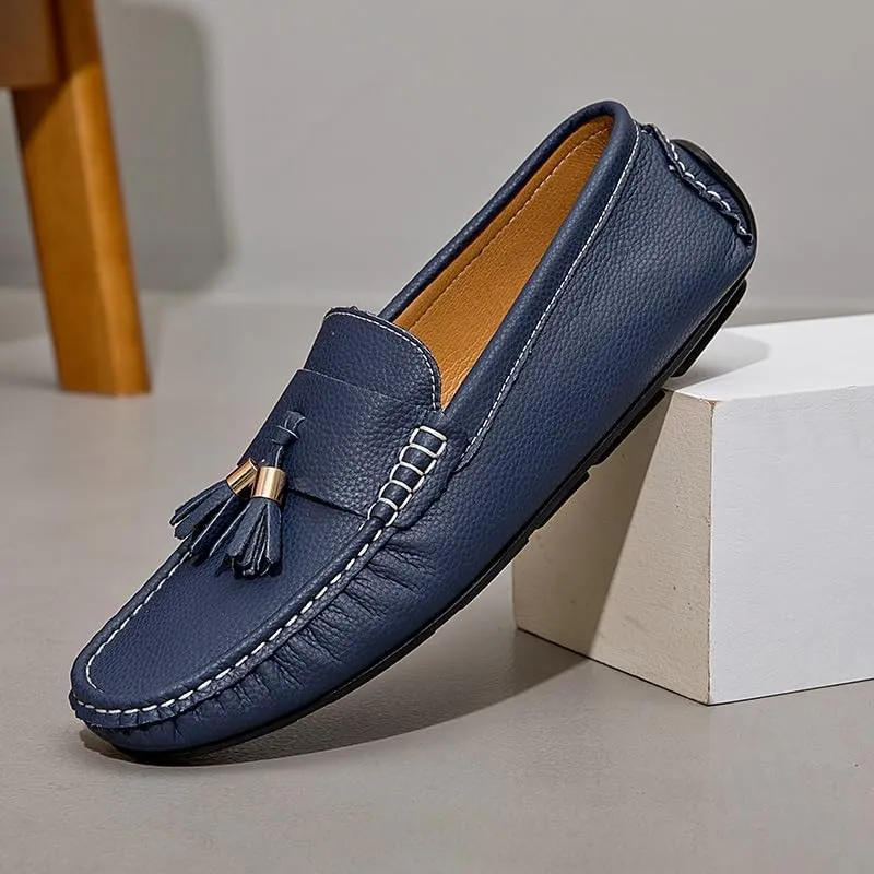 Mens Loafers Round Toe with Tassel Moccasins Driving Loafers Anti-Slip Lightweight Slip Resistant Classic Slip-ons