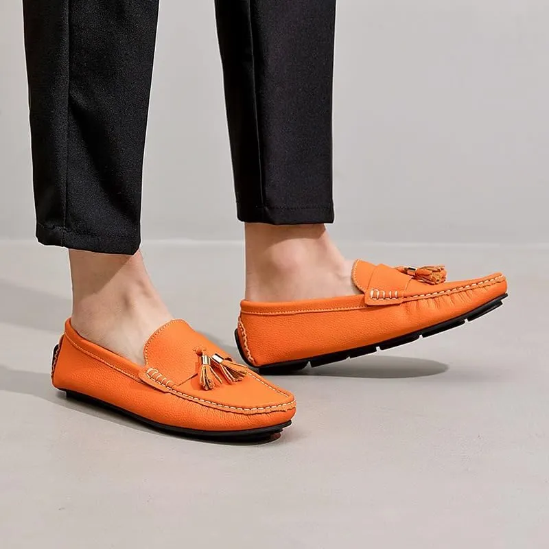 Mens Loafers Round Toe with Tassel Moccasins Driving Loafers Anti-Slip Lightweight Slip Resistant Classic Slip-ons