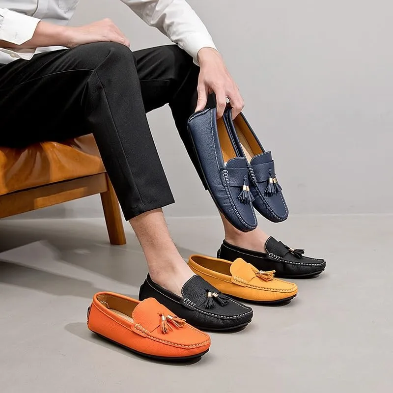 Mens Loafers Round Toe with Tassel Moccasins Driving Loafers Anti-Slip Lightweight Slip Resistant Classic Slip-ons
