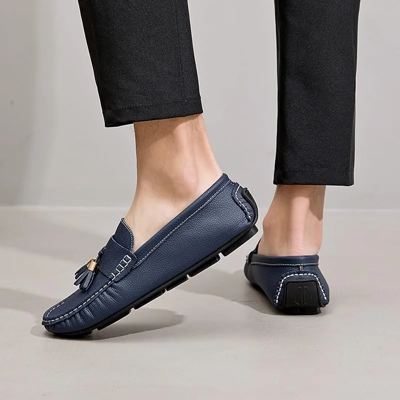 Mens Loafers Round Toe with Tassel Moccasins Driving Loafers Anti-Slip Lightweight Slip Resistant Classic Slip-ons