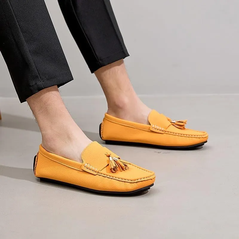 Mens Loafers Round Toe with Tassel Moccasins Driving Loafers Anti-Slip Lightweight Slip Resistant Classic Slip-ons