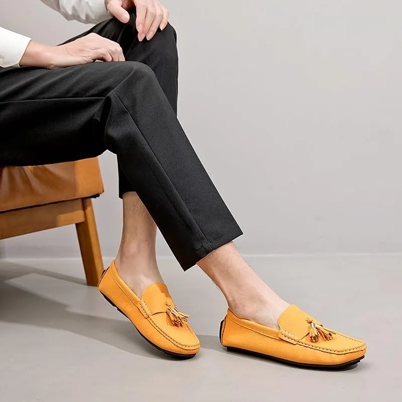 Mens Loafers Round Toe with Tassel Moccasins Driving Loafers Anti-Slip Lightweight Slip Resistant Classic Slip-ons