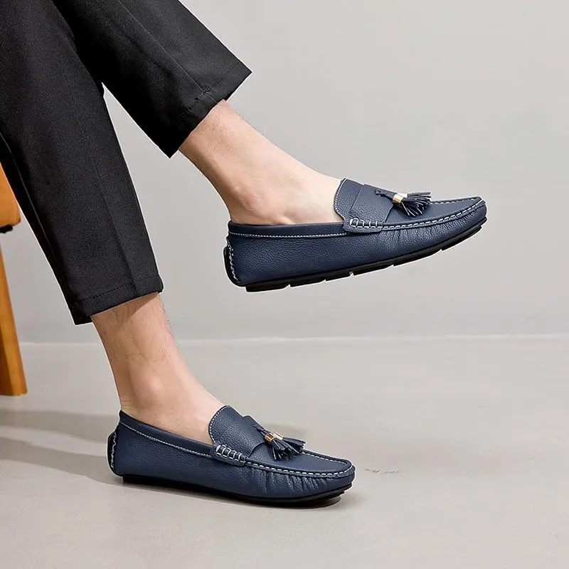 Mens Loafers Round Toe with Tassel Moccasins Driving Loafers Anti-Slip Lightweight Slip Resistant Classic Slip-ons