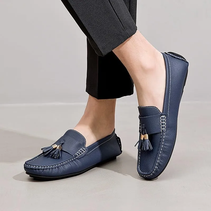 Mens Loafers Round Toe with Tassel Moccasins Driving Loafers Anti-Slip Lightweight Slip Resistant Classic Slip-ons