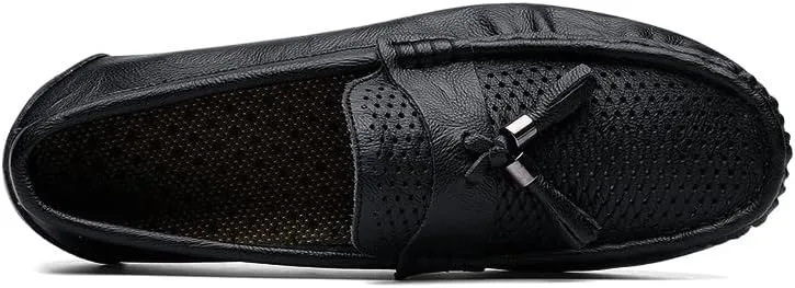 Men's Loafers Shoes Round Toe Solid Color Breathable with Tassel Driving Loafers Lightweight Comfortable Anti-Slip Party Classic Slip-ons